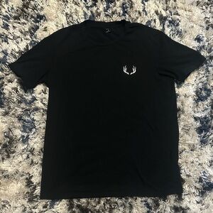 SHEIN Black Tee with White Antler Design